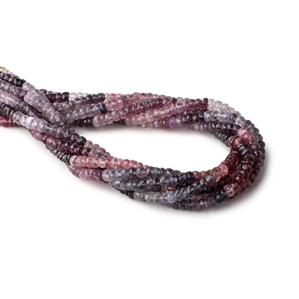 4.5mm Multi Color Spinel Faceted Rondelles 13 inch 124 beads AA
