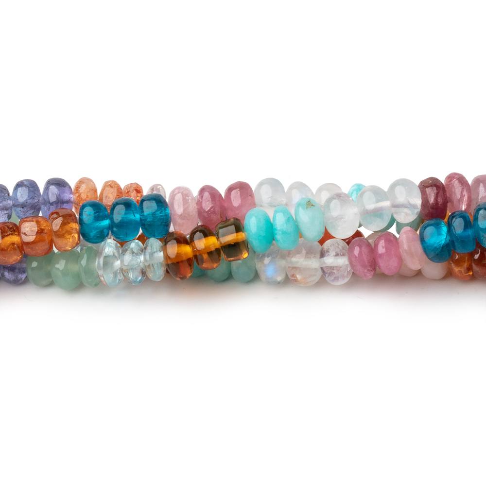 4.5mm Multi Gemstone Plain Rondelle Beads 36 inch 330 pieces AA