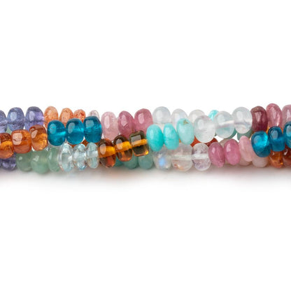 4.5mm Multi Gemstone Plain Rondelle Beads 36 inch 330 pieces AA