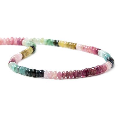 4.5mm Multiple Color Tourmaline plain rondelles 16 inches 160 beads