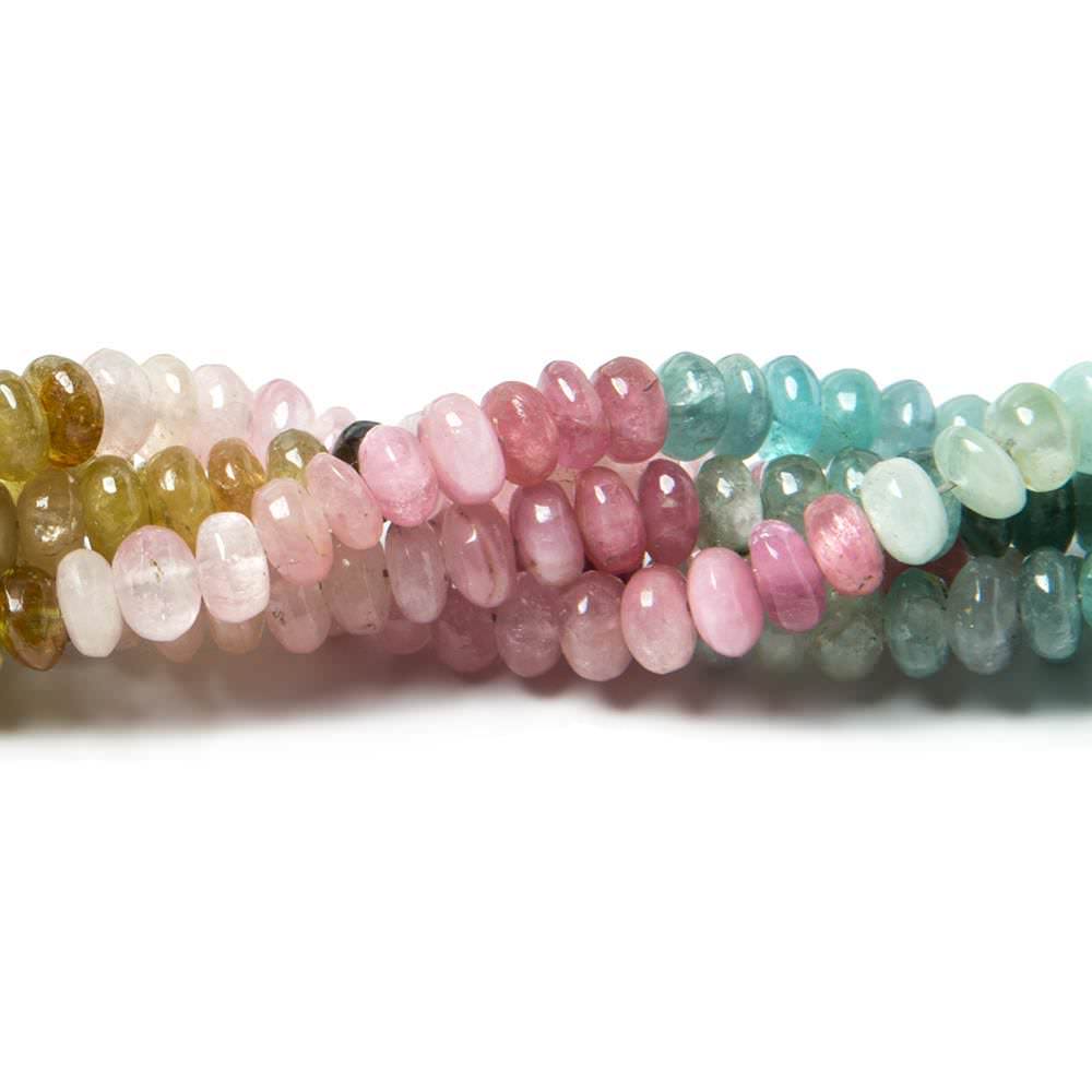4.5mm Multiple Color Tourmaline plain rondelles 16 inches 160 beads