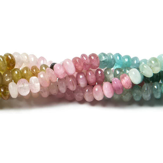 4.5mm Multiple Color Tourmaline plain rondelles 16 inches 160 beads