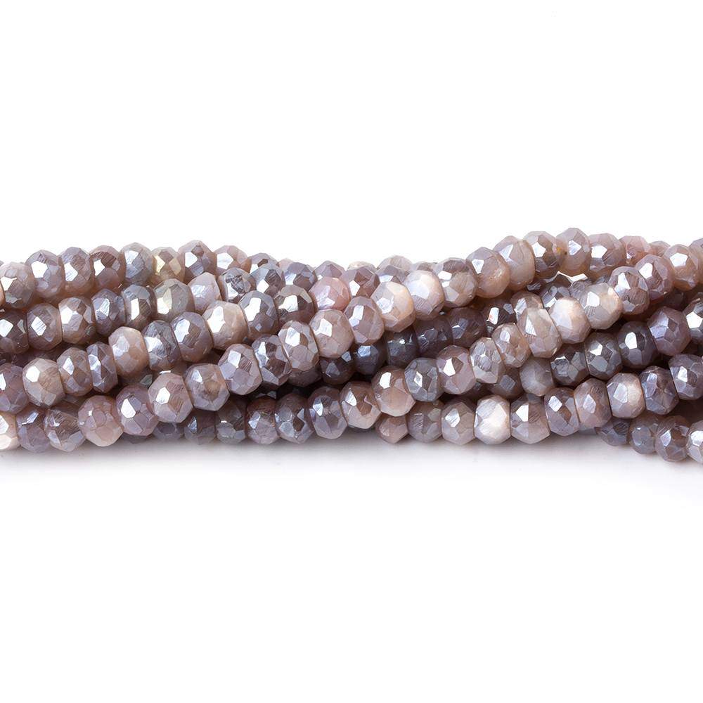 3.5-4mm Mystic Multi Moonstone faceted rondelles 16 inch 140 beadsAA