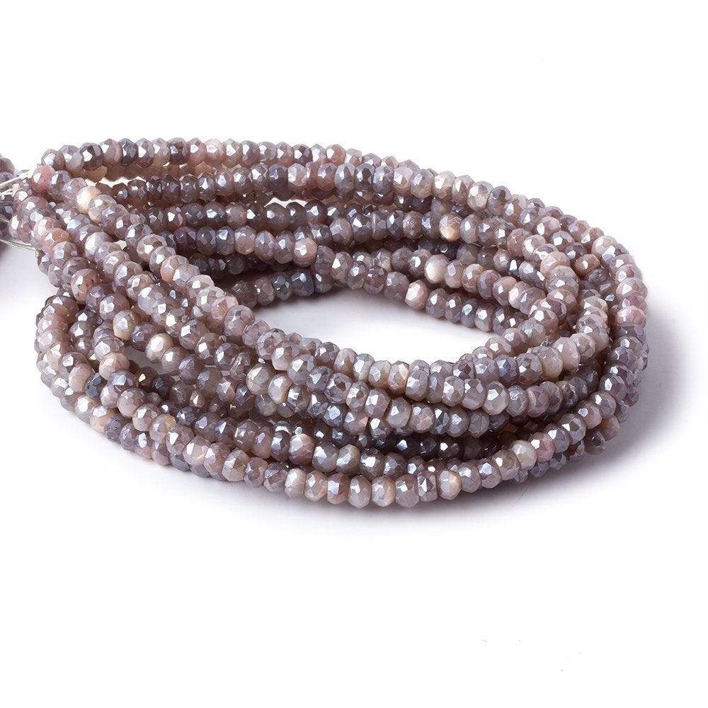 3.5-4mm Mystic Multi Moonstone faceted rondelles 16 inch 140 beadsAA