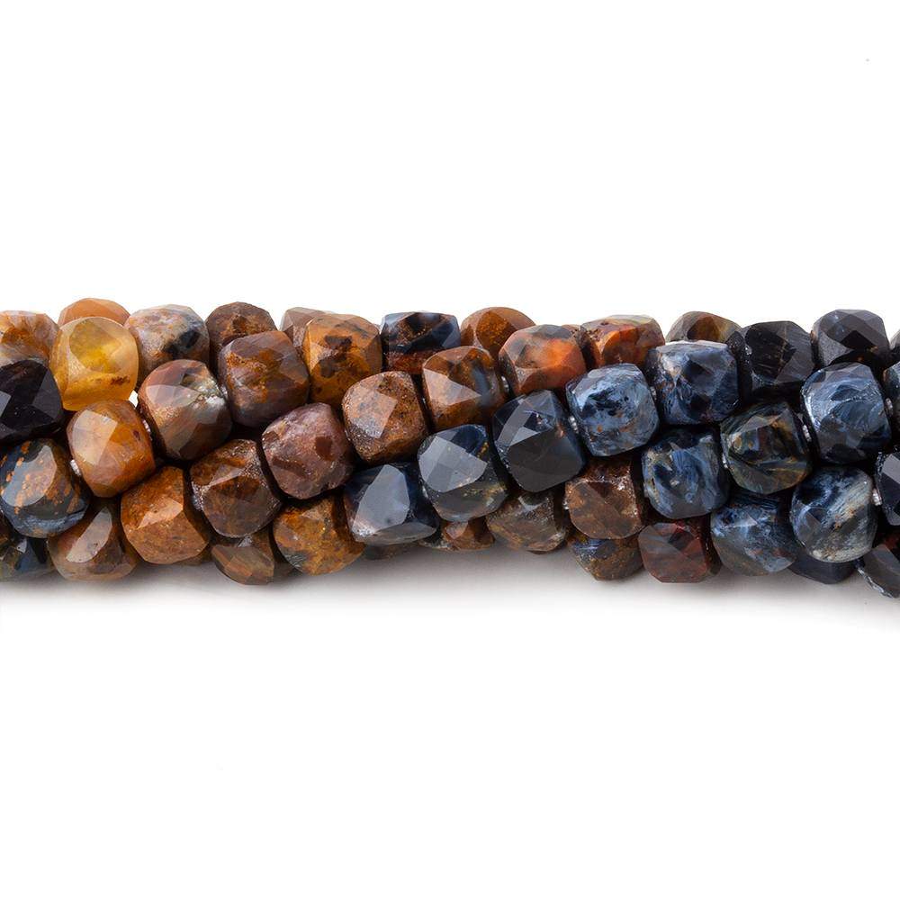 4.5mm Pietersite Micro Faceted Cubes 12 inch 71 beads A