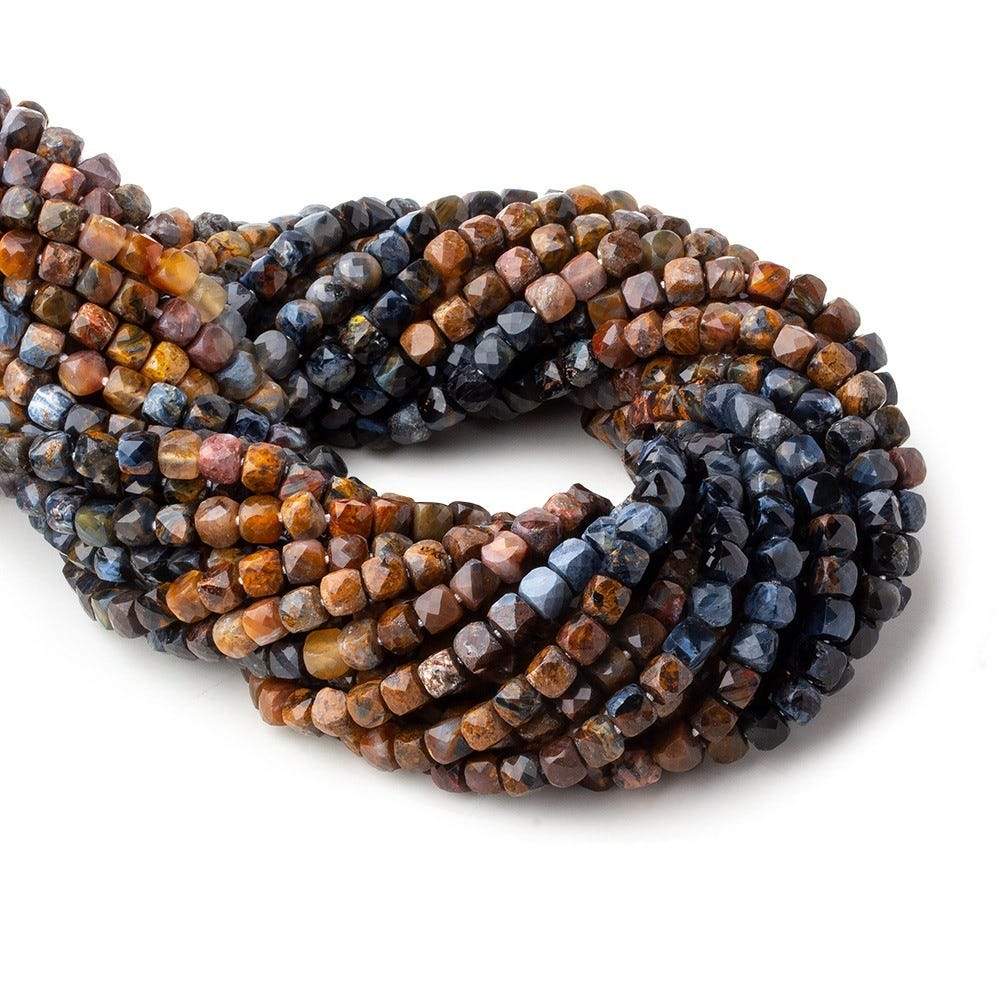 4.5mm Pietersite Micro Faceted Cubes 12 inch 71 beads A