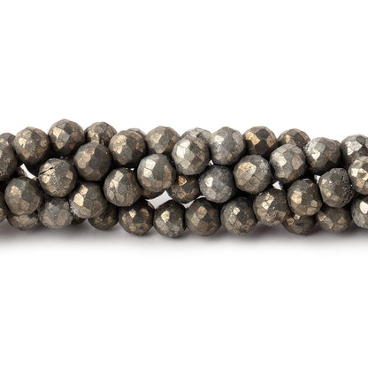 4.5mm Pyrite Faceted Rounds 13.5 inch 86 beads
