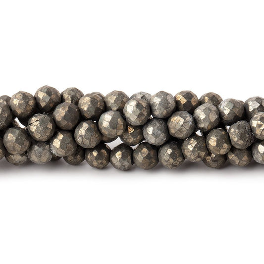 4.5mm Pyrite Faceted Rounds 13.5 inch 86 beads