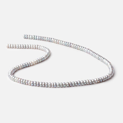 4.5mm Silver Center Drilled Button Freshwater Pearls 15 inch 145 Beads AAA