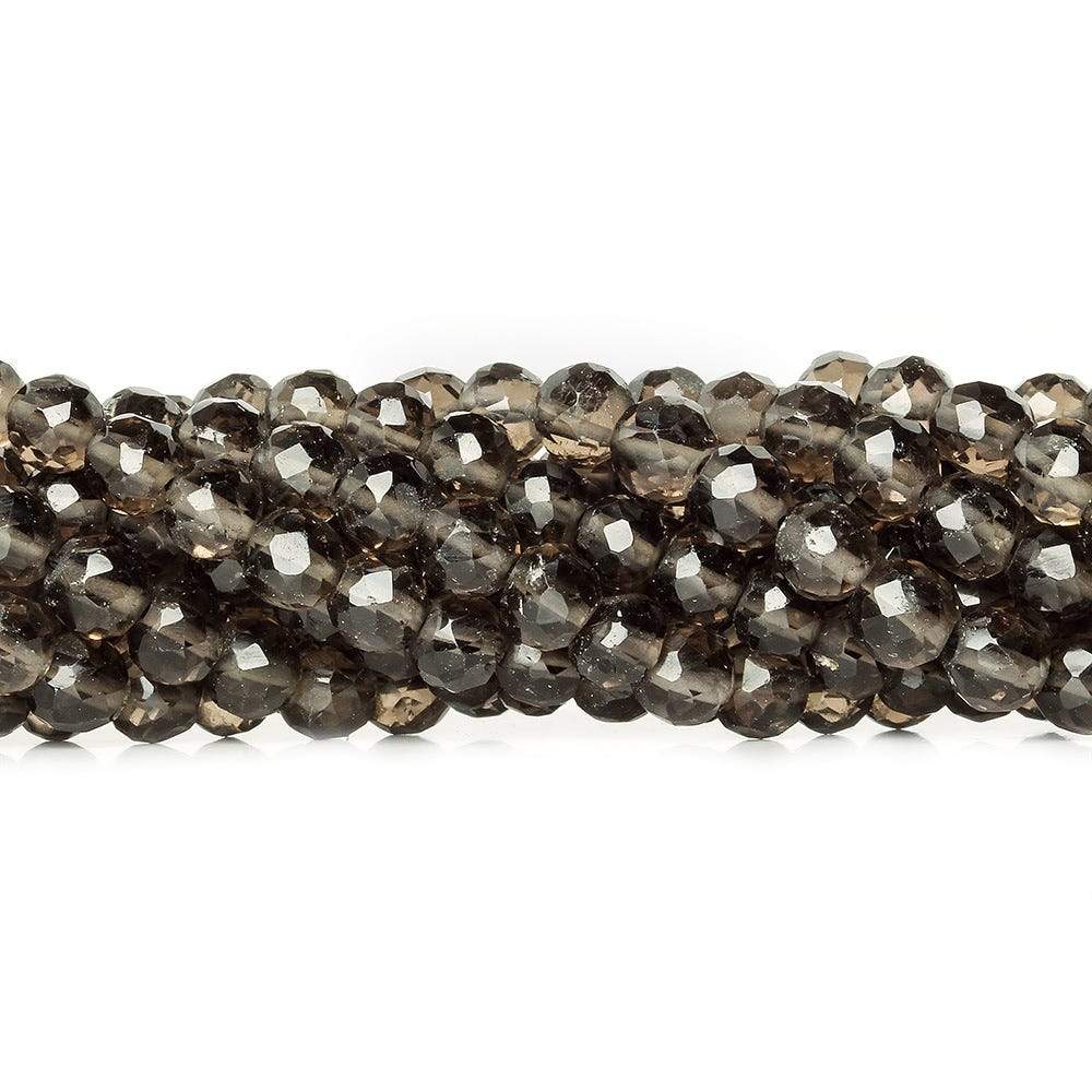 4.5mm Smoky Quartz Faceted Round Beads 13.25 inch 88 pieces