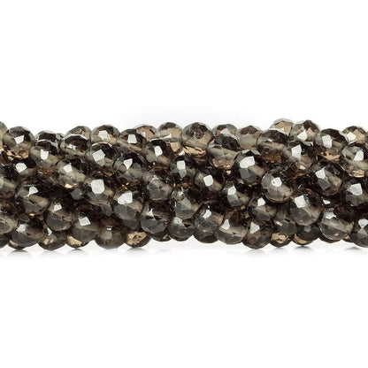 4.5mm Smoky Quartz Faceted Round Beads 13.25 inch 88 pieces