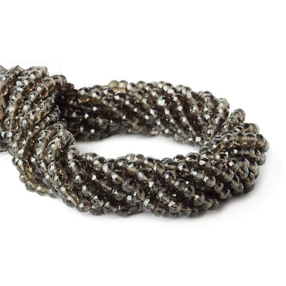 4.5mm Smoky Quartz Faceted Round Beads 13.25 inch 88 pieces