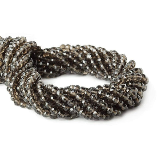 4.5mm Smoky Quartz Faceted Round Beads 13.25 inch 88 pieces