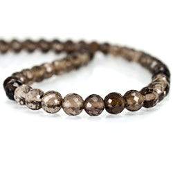 4.5mm Smoky Quartz Faceted Round Beads 13.25 inch 88 pieces