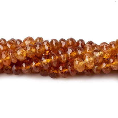 4.5mm Spessartite Garnet Faceted Rondelle Beads 8 inch 65 pieces A