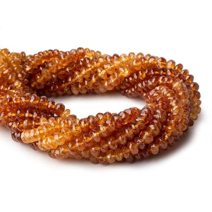 4.5mm Spessartite Garnet Faceted Rondelle Beads 8 inch 65 pieces A