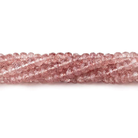4.5mm Strawberry Quartz Faceted Rondelle Beads 16 inch 148 pieces
