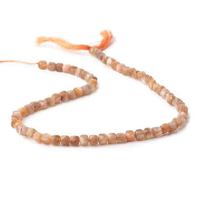 4.5mm Sunstone & Moonstone Micro Faceted Cube Beads 12 inch 70 pieces