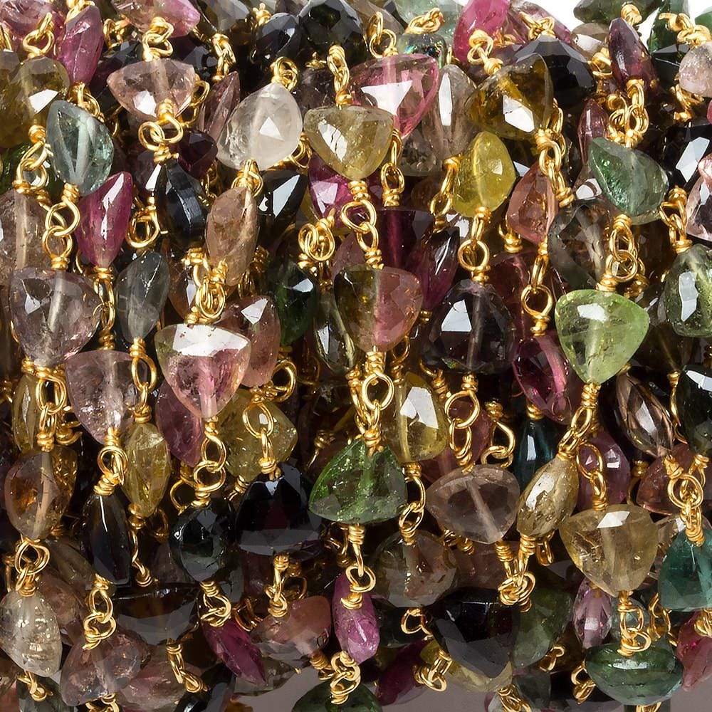 4.5mm Tourmaline Faceted Vermeil Chain by the foot