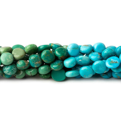 4.5mm Turquoise Plain Coins 13 inch 68 beads A