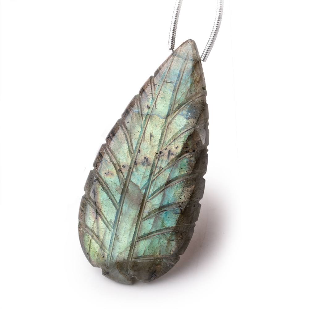 45x22mm Labradorite Hand Carved Pear Focal 1 Bead