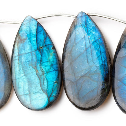 45x23mm Labradorite Plain Pear Beads 5 inch 6 pieces AA