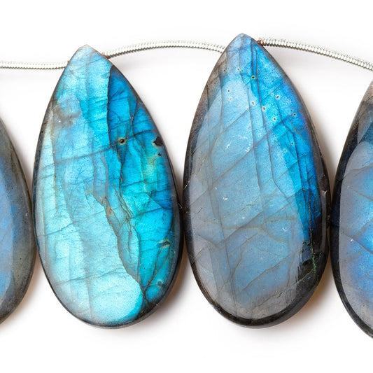 45x23mm Labradorite Plain Pear Beads 5 inch 6 pieces AA