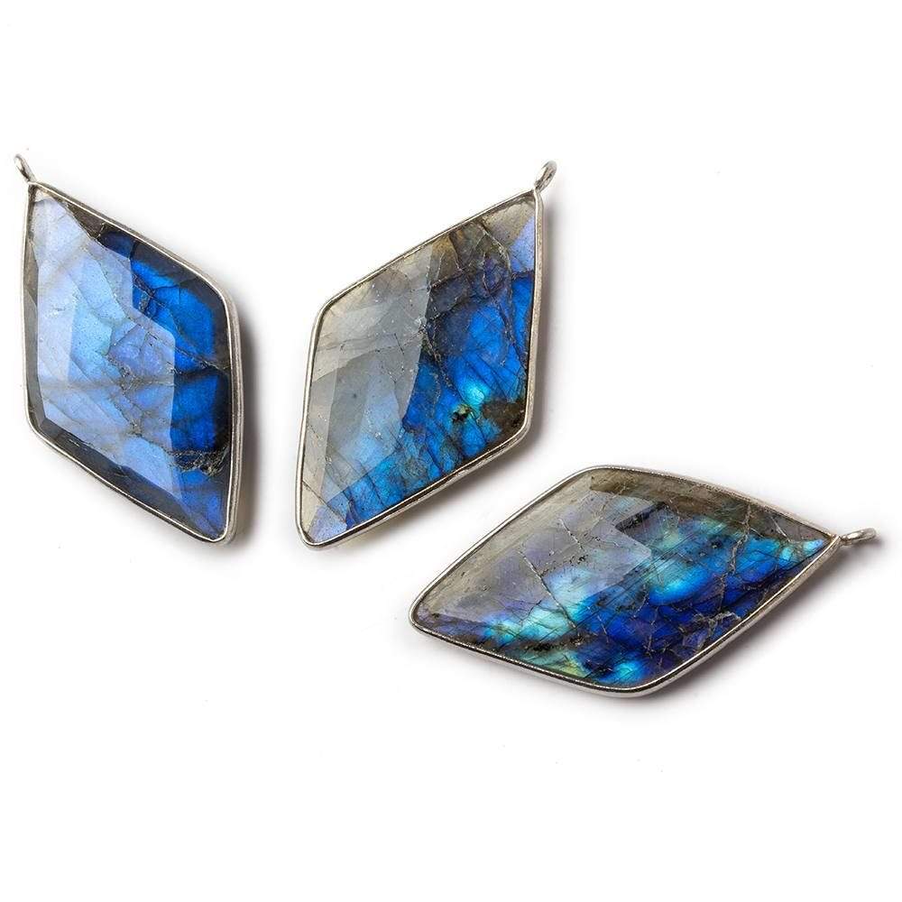 45x24mm Silver Bezel Labradorite faceted Kite Pendant 1 piece