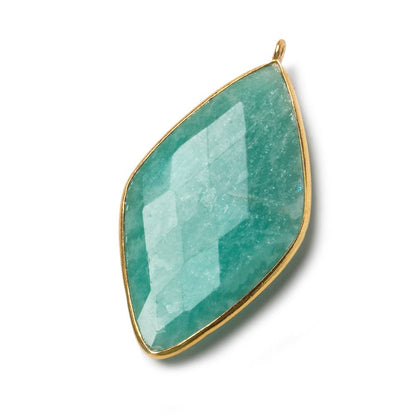 45x24mm Vermeil Bezel Amazonite faceted Kite Pendant 1 piece