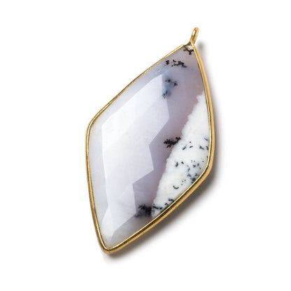 45x24mm Vermeil Bezel Dendritic Opal faceted Kite Pendant 1 piece