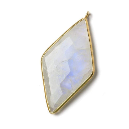 44x25mm Vermeil Bezel Rainbow Moonstone faceted Kite Pendant 1 piece