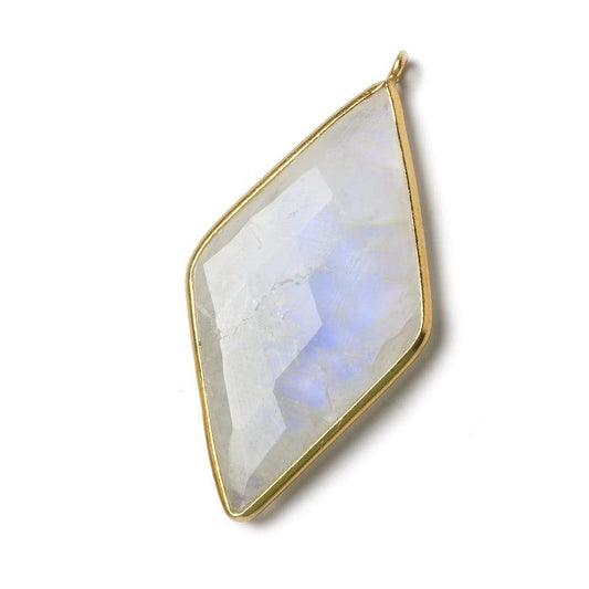 44x25mm Vermeil Bezel Rainbow Moonstone faceted Kite Pendant 1 piece