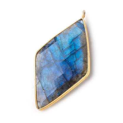 45x24mm Vermeil Bezeled Labradorite Faceted Kite Pendant 1 Piece