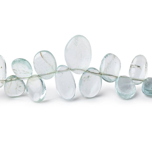 4.5x3-13x9mm Aquamarine Plain Freeshape Beads 6.5 inch 38 pieces