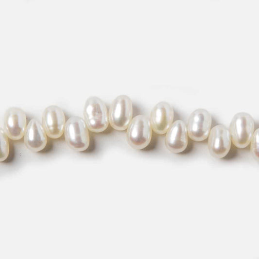 3x5mm White Top Drilled Oval Freshwater Pearls 16 inch 141 pieces