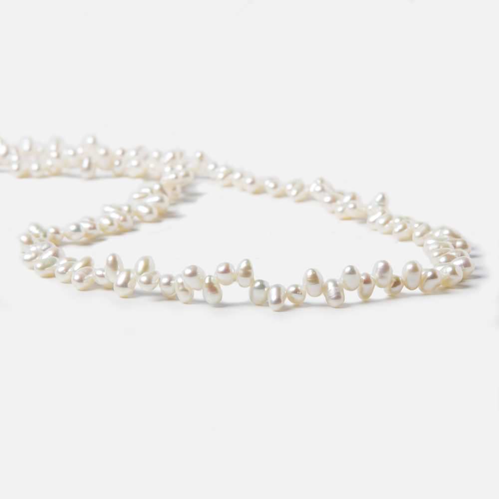 3x5mm White Top Drilled Oval Freshwater Pearls 16 inch 141 pieces