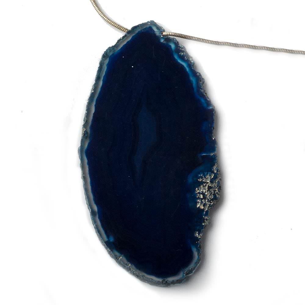 45x32-77x38mm Aegean Blue Agate Polished Slice Beads 5 pieces