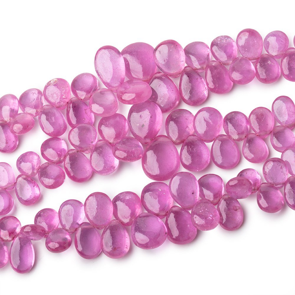 4.5x4-10x8mm Pink Sapphire Plain Pear Beads Set of 3 Strands AAA