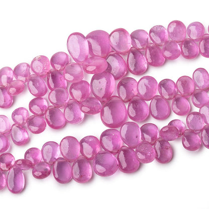 4.5x4-10x8mm Pink Sapphire Plain Pear Beads Set of 3 Strands AAA