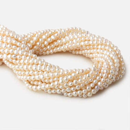 4.5x4-5x4mm Off White side drilled Baroque freshwater pearls 16 inch 90 pieces A