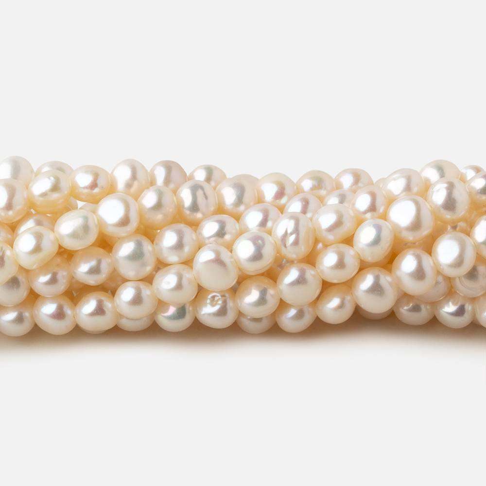 4.5x4-5x4mm Off White side drilled Baroque freshwater pearls 16 inch 90 pieces A