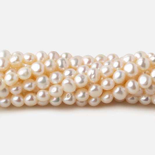 4.5x4-5x4mm Off White side drilled Baroque freshwater pearls 16 inch 90 pieces A
