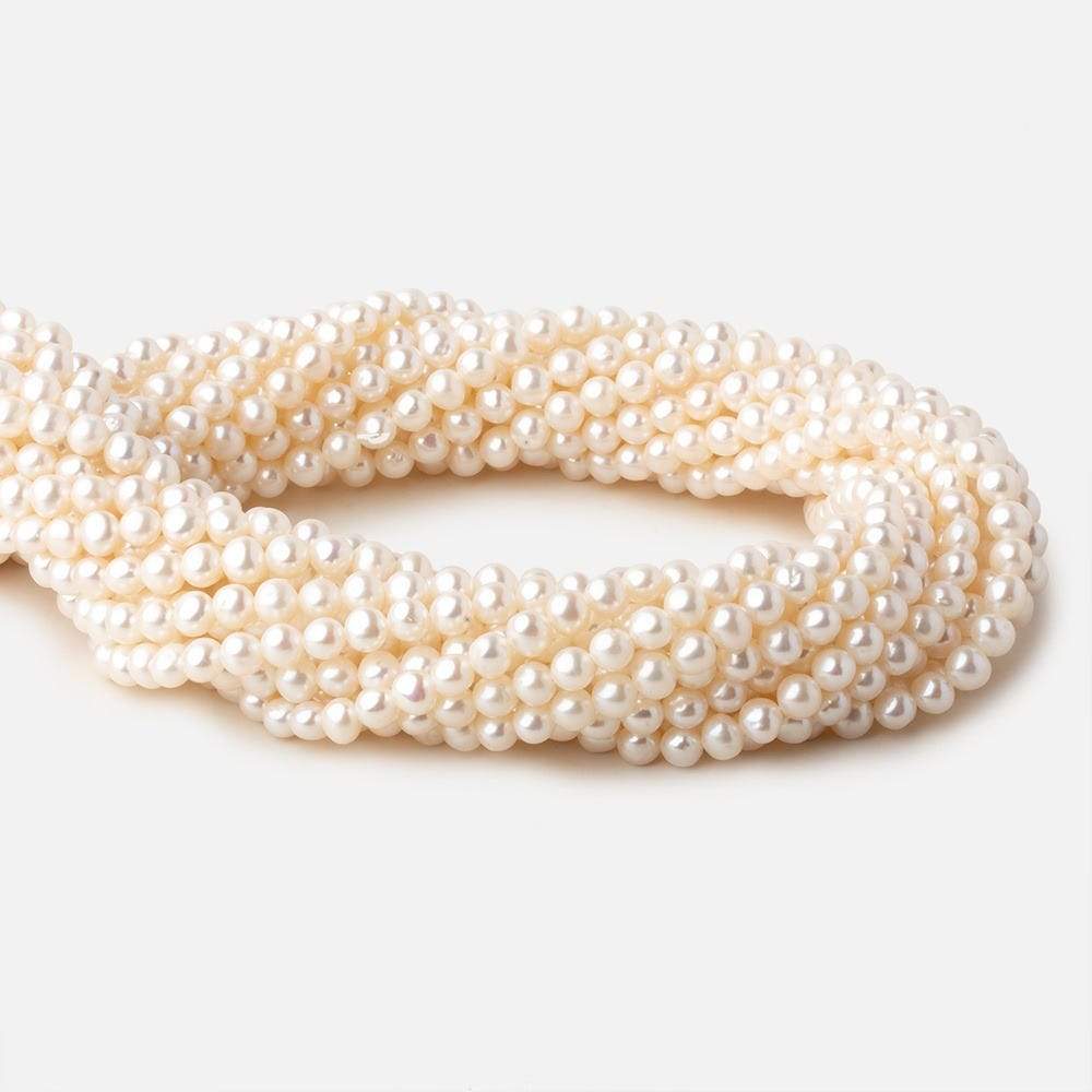 4.5x4.5mm Off White side drilled Baroque freshwater pearls 16 inch 89 pieces A