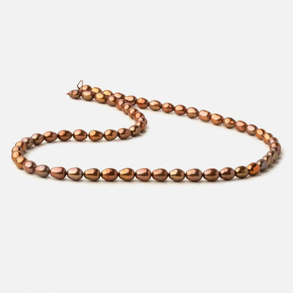 5x7mm Tri Color Brown straight drilled Oval freshwater pearls 15 inch 59 pieces A