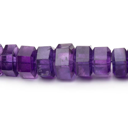 4.5x6.5-7.5x11mm Amethyst Faceted Hexagon Beads 17 inch 82 pieces AA