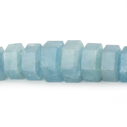 4.5x6.5-7.5x12mm Aquamarine Faceted Hexagon Beads 13 inch 59 pieces AA