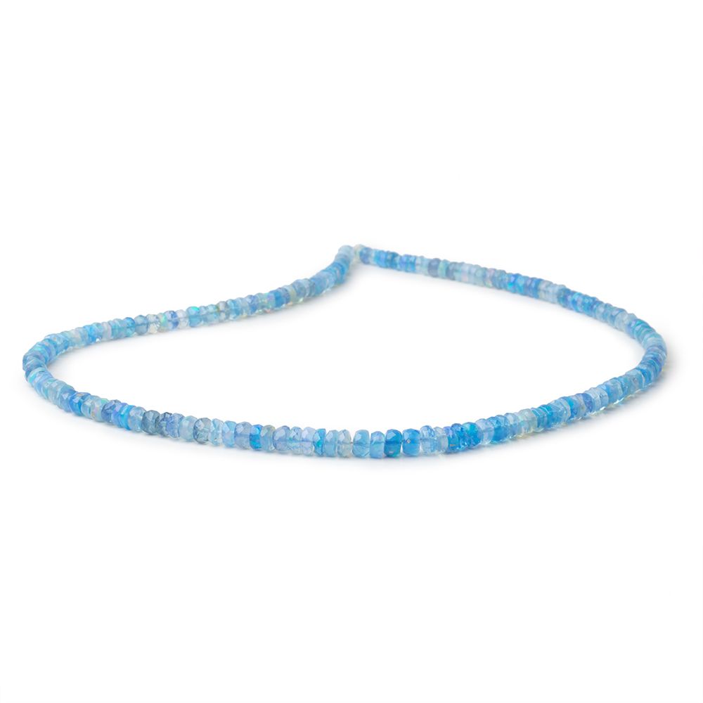 3.5-5.5mm Periwinkle Blue Ethiopian Opal Faceted Rondelles 16 inch 175 Beads AA