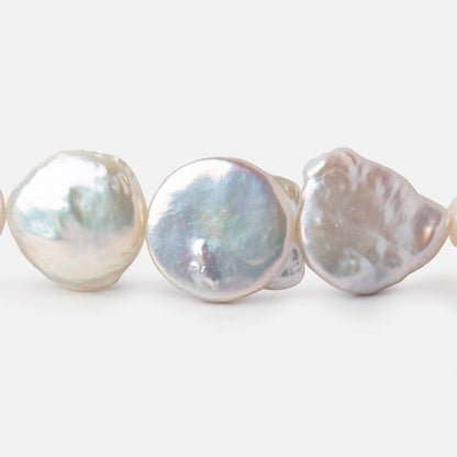 16mm Off White Coin Freshwater Pearls 14.5 inch 21 pieces