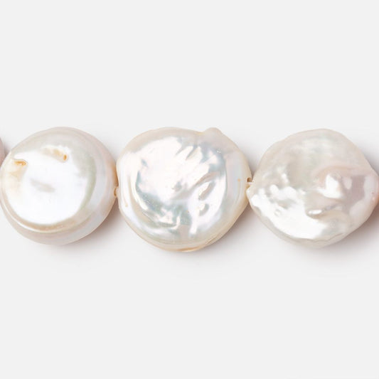 16-18mm Rosé White Coin Freshwater Pearls 15.5 inch 23 Beads