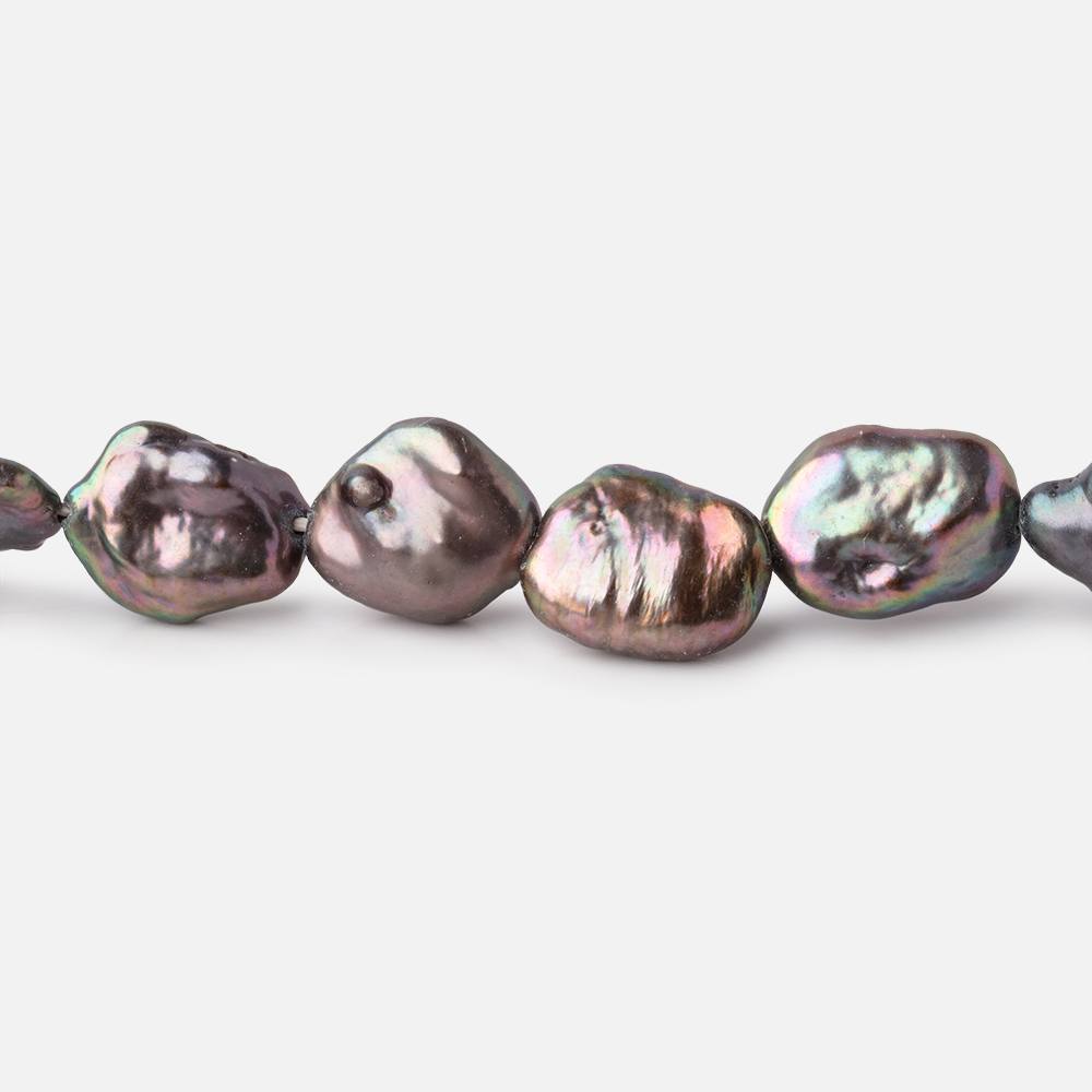 7x7-12x8mm Peacock Keshi Straight Drilled Freshwater Pearls 16 inch 39 pieces